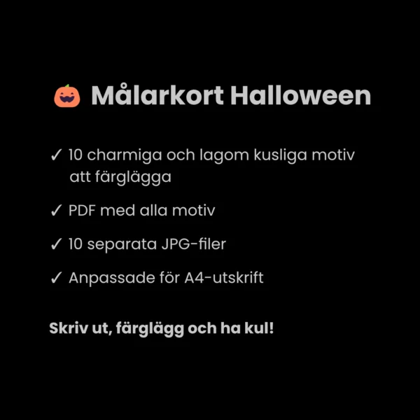 Målarkort - Halloween