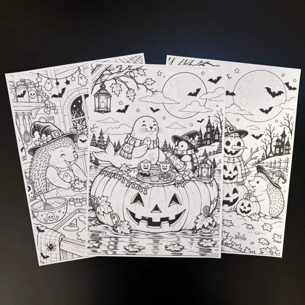Målarkort - Nordisk (åh så söt!) Halloween