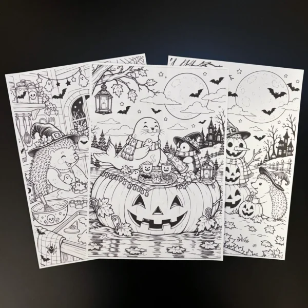Målarkort - Nordisk (åh så söt!) Halloween