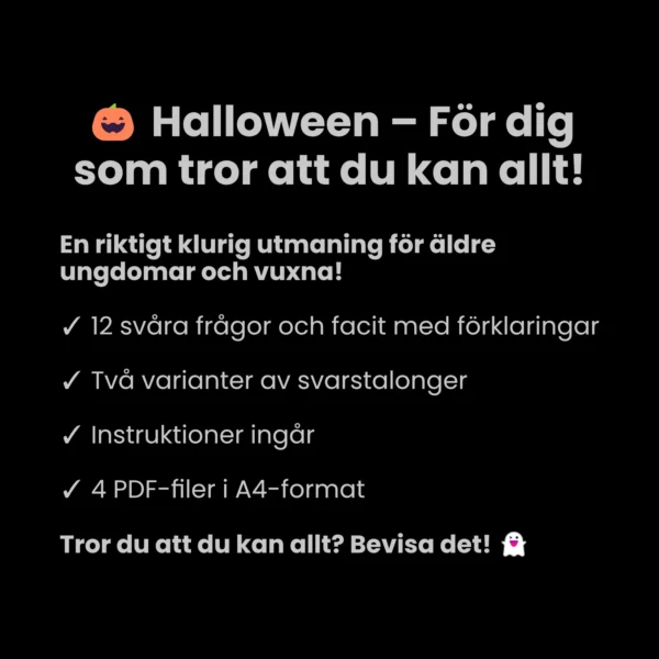Tipsrunda – Halloween: För dig som tror att du kan allt!